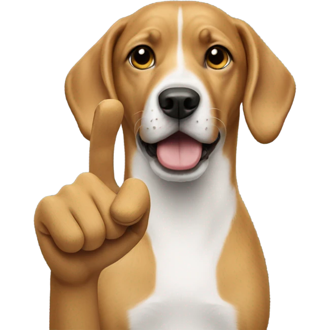 Dog shopping the finger  emoji