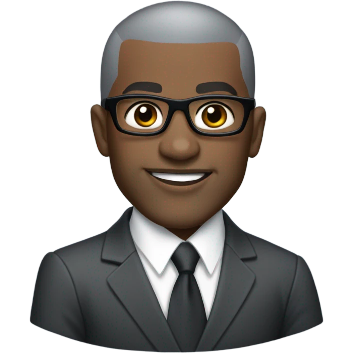 deon sanders with suit and glasses and buzz cut and small eyes and gray gotee emoji