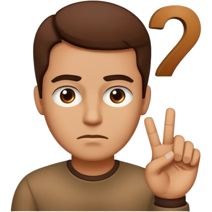 man frowning holding up numbers 6 and 7 emoji