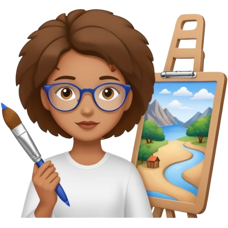 Person with paintbrush creating vision board with dreams and goals emoji