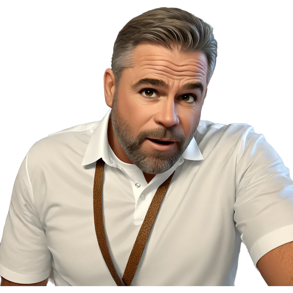 mature male in white shirt emoji