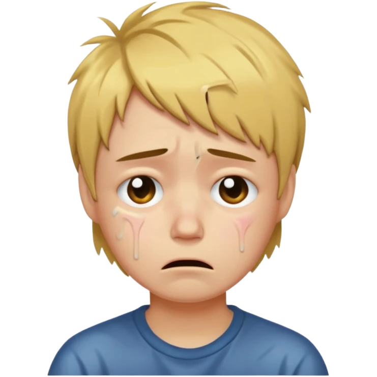 sad crying because new cuthair emoji