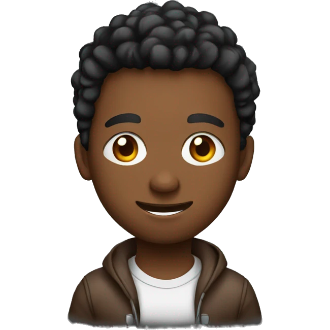 Chico gamer negro con ojos marrones emoji