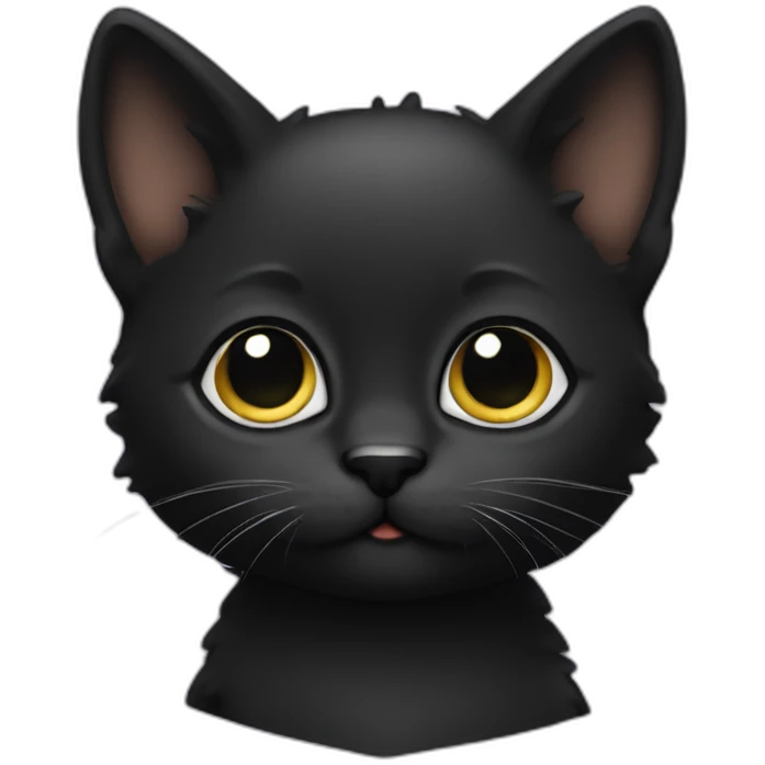 Black little kitten emoji