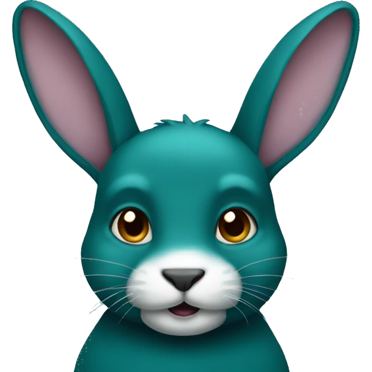 Dark teal rabbit  emoji