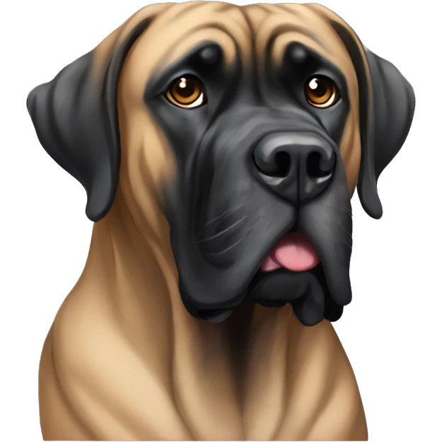 Black English mastiff, tan brindle emoji