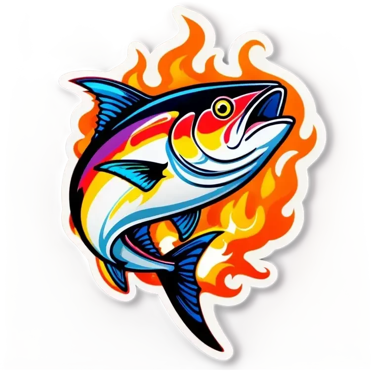 flaming tuna fish emoji