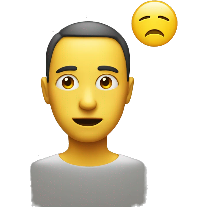 Yellow circle emoji giving a side eye with a straight face emoji