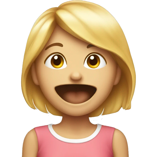 Happy girl full from eating and rubbing her stomach  emoji