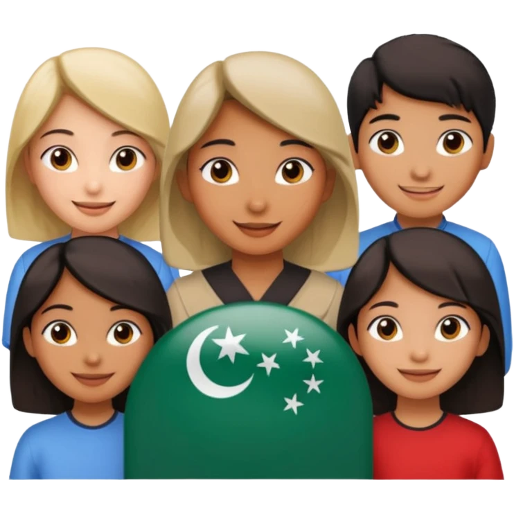 a Pakistani girl who is curious for Knowledge about Hong Kong and China, talking with lots of friends emoji