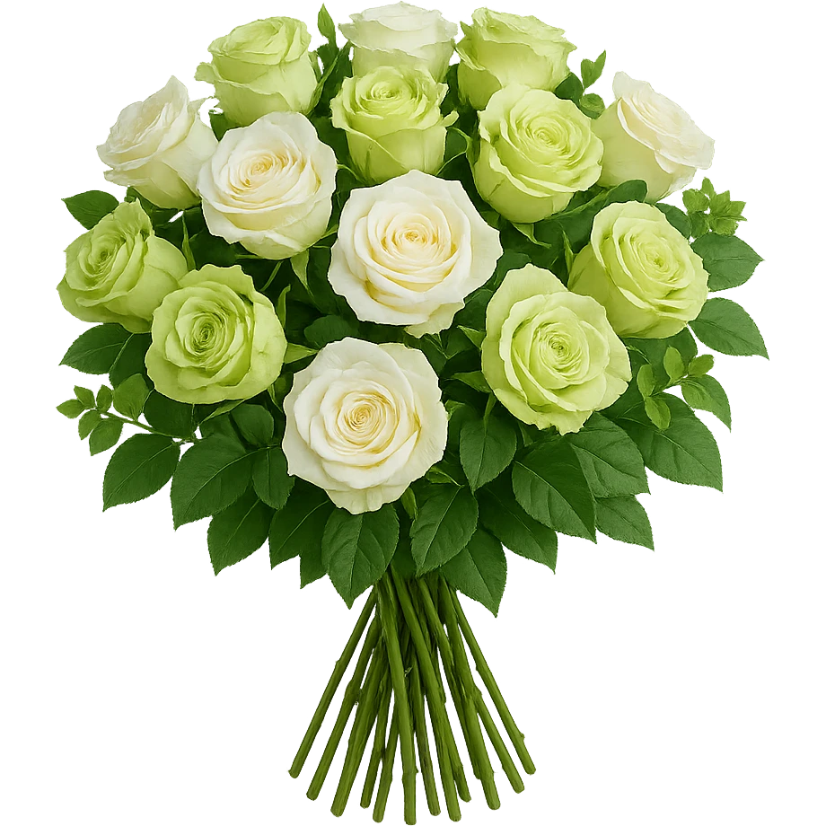 bouquet of white and green roses , remove background emoji