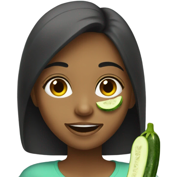 girl eating cucumber  emoji