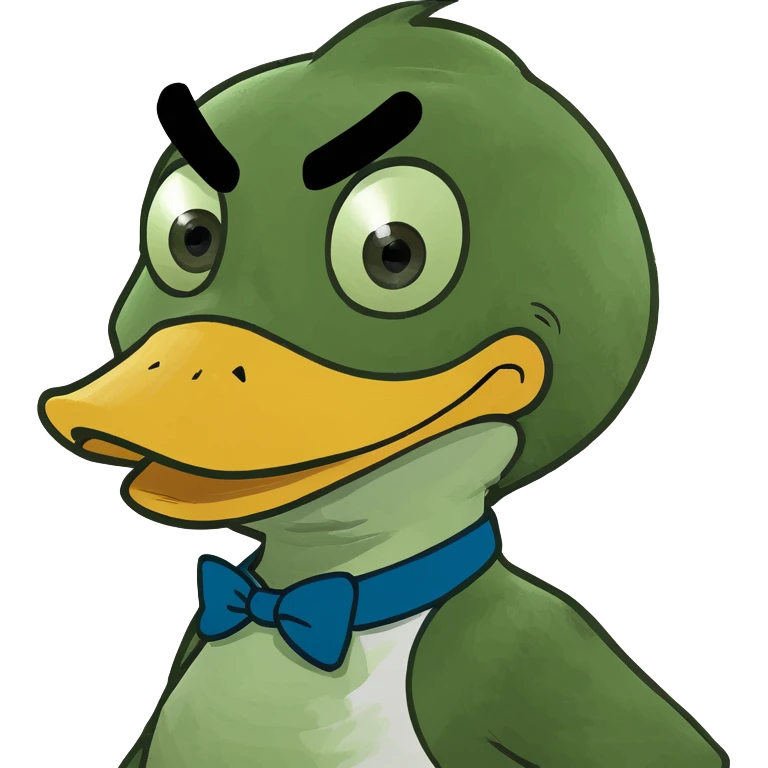 Donald Duck jumps on trash emoji