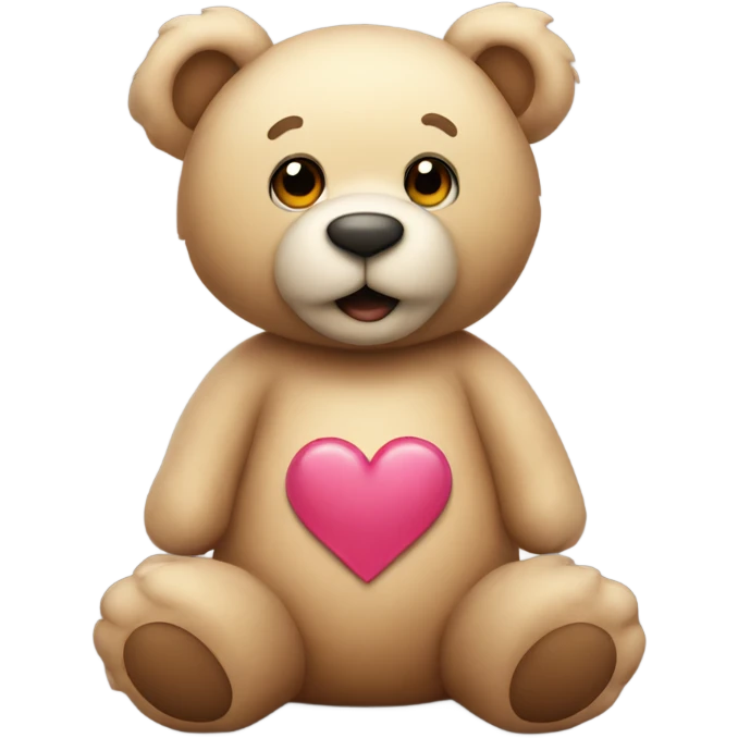Teddy bear shaped like a heart emoji