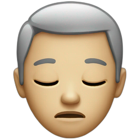 person with closed eyes and sad face emoji