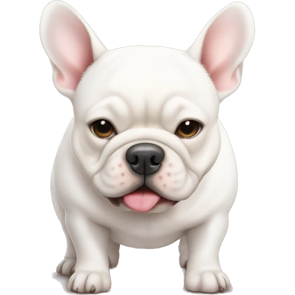 White french bull dog cute fat and chubby emoji