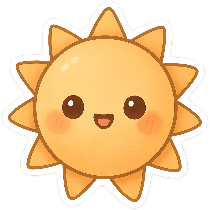 chibi style sun emoji