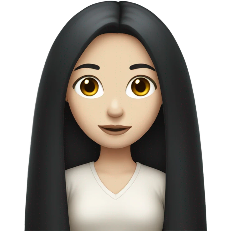 pale girl with long black hair emoji
