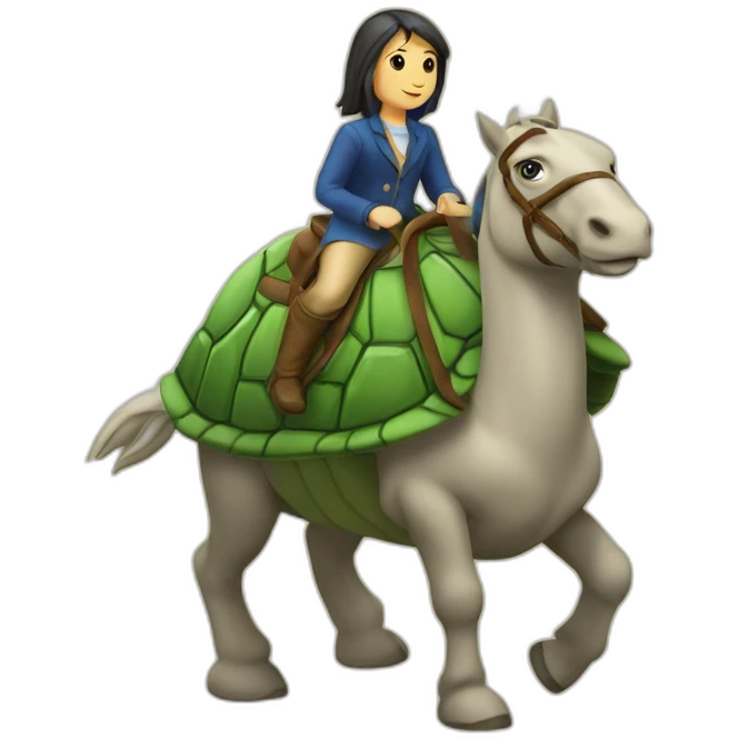 Cheval sur tortue emoji
