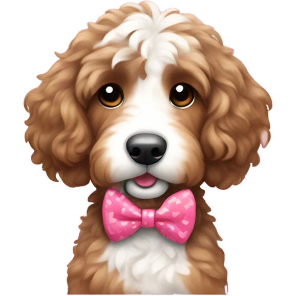 Bernedoodle dressed for Valentine’s Day emoji