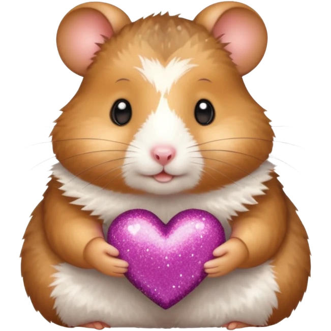 Hamster with glitter heart emoji