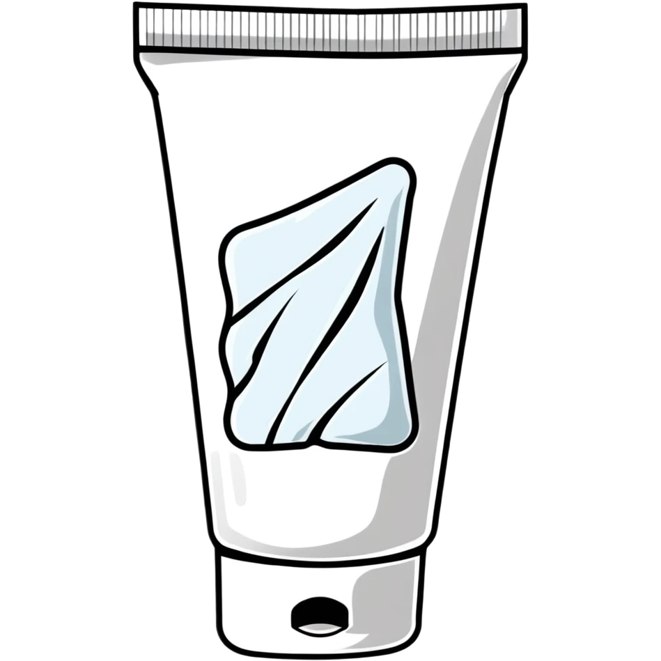 crumpled empty hand cream tube, flattened and wrinkled, cap on, no cream left, no face or character, only the tube emoji