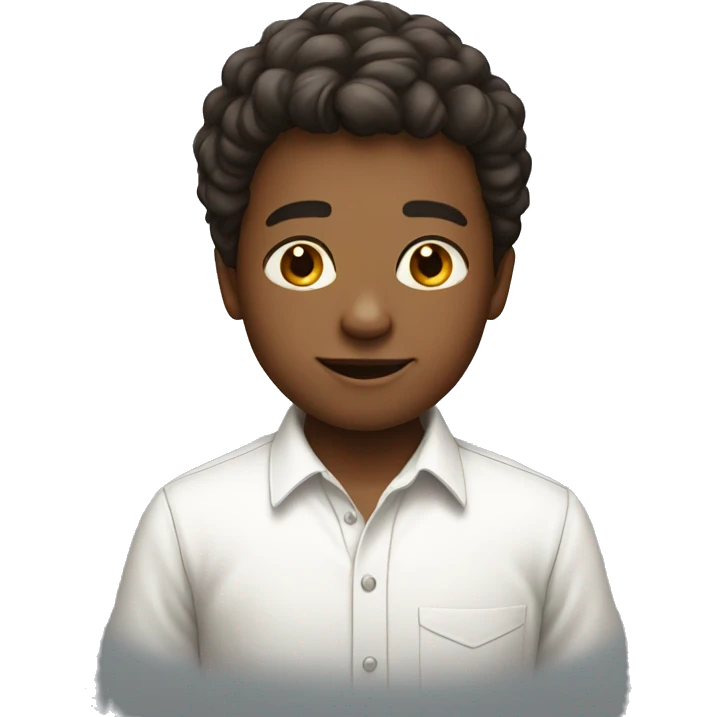 boy in white shirt portrait emoji