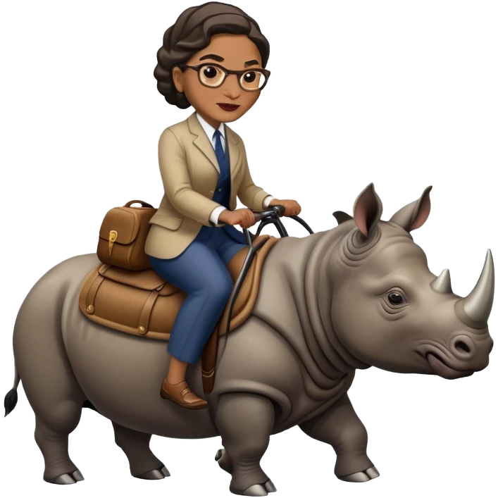 Rosa parks riding a rhino emoji
