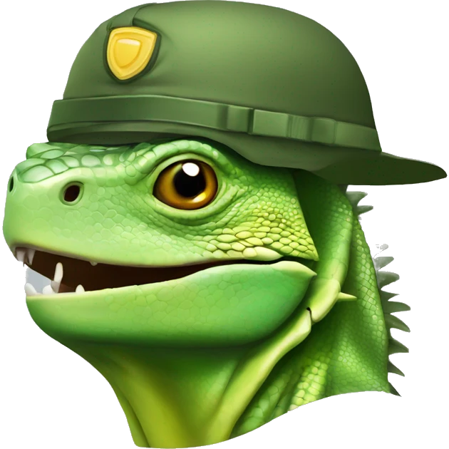 iguana CON CASCO MILITAR emoji