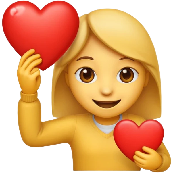 emoji holding a heart emoji