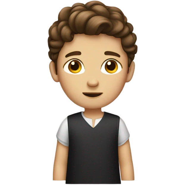 brown haired boy in dress emoji
