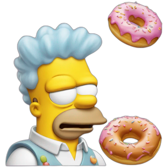 Homer Simpson avec un donuts emoji