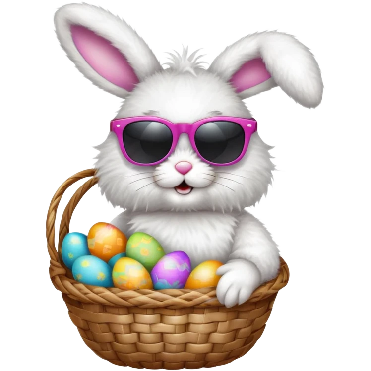 Easter bunny wearing sunglasses emoji