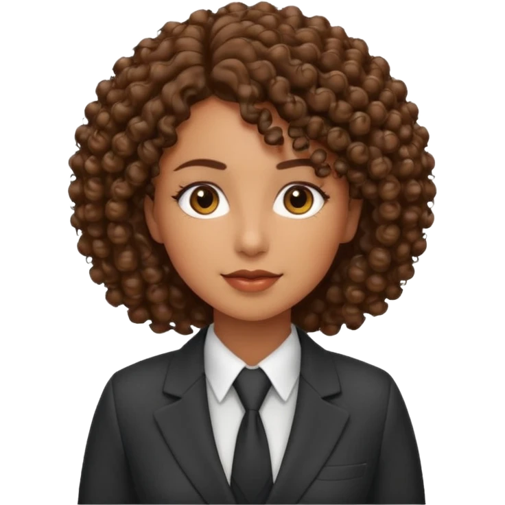 curly-haired woman in a suit emoji