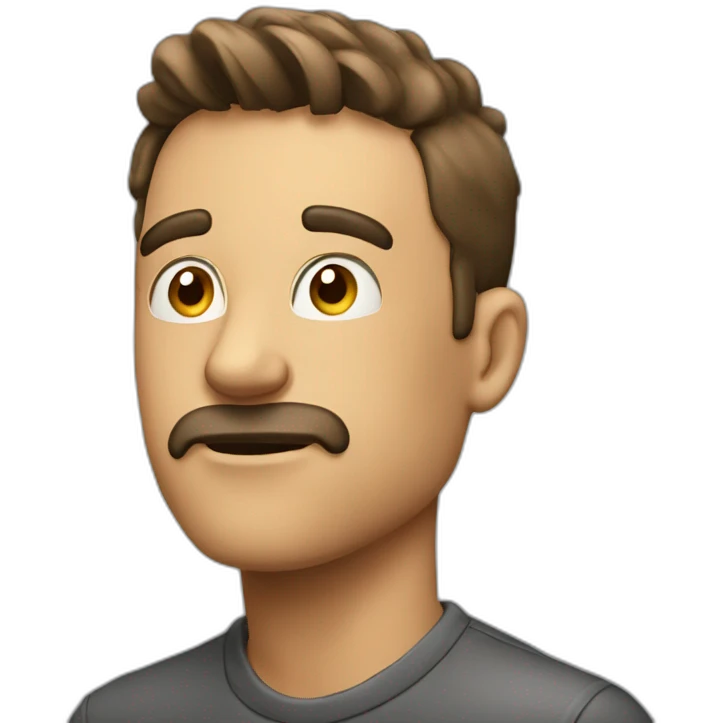man thinking what his group of friends will say emoji