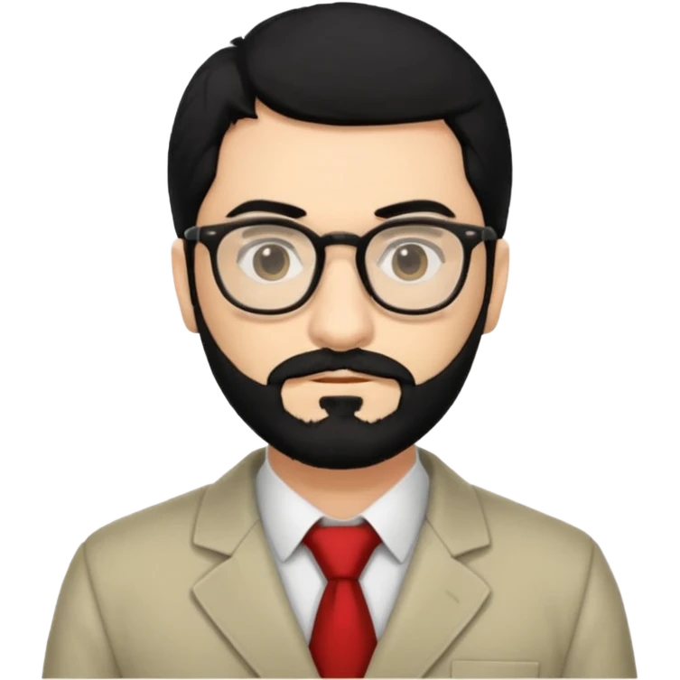 Professor in the la casa de papel TV show, with black hair and beard emoji