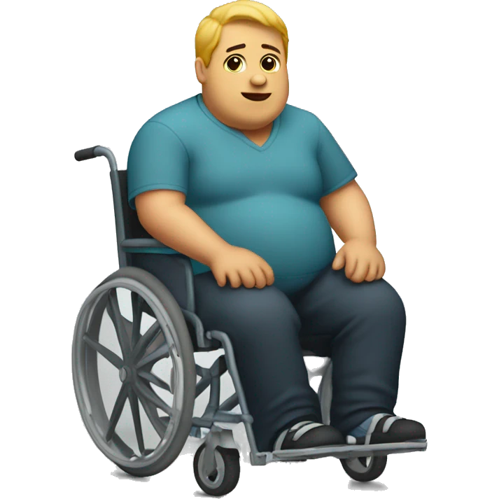 big fat person sitting in wheelchair  emoji