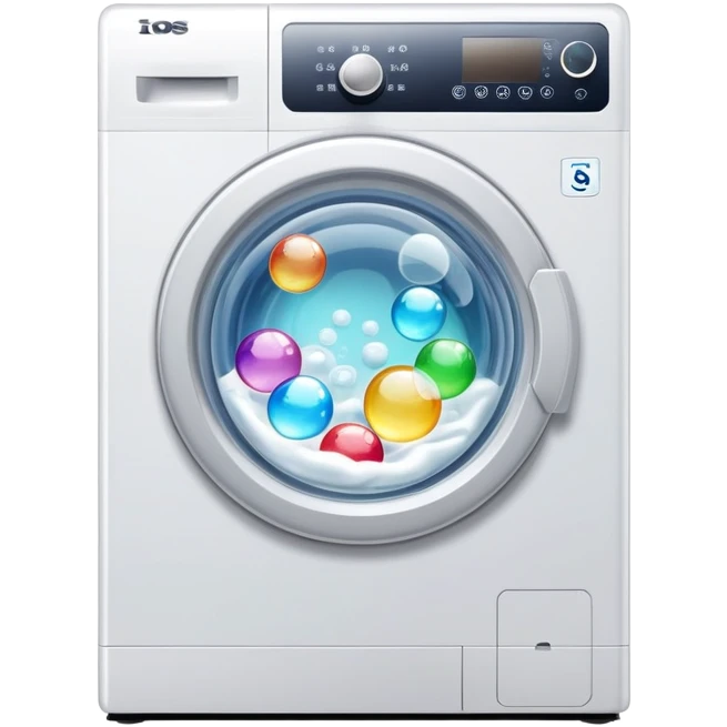 washing machine with soap bubbles inside emoji