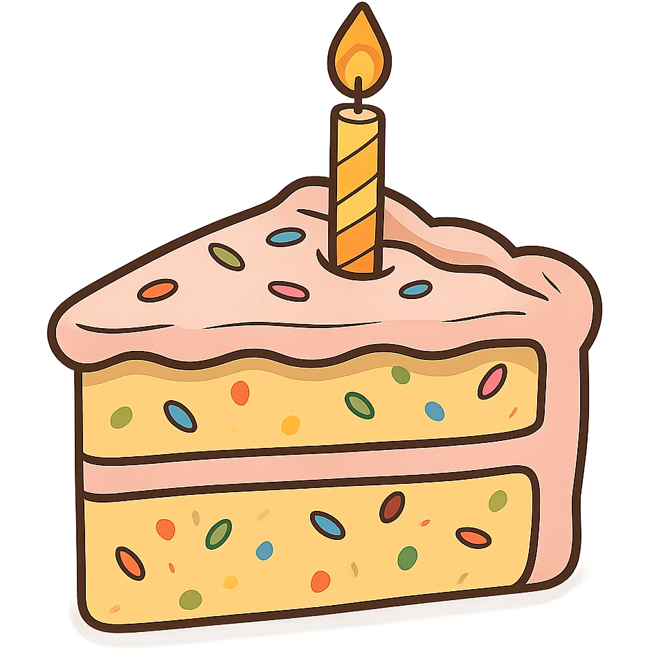 slice of funfetti birthday cake emoji