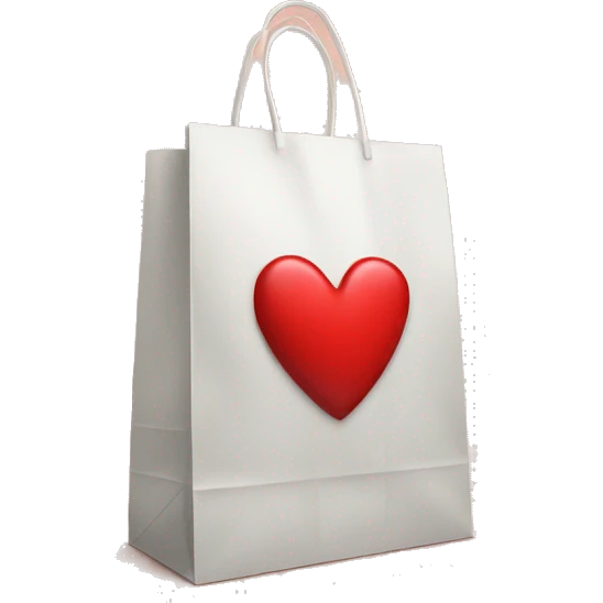  heart in a shopping bag. emoji