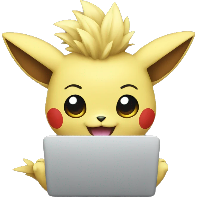 pokemon working on laptop emoji