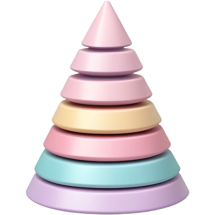 pastel pink stacking pyramid toy for babies and toddlers emoji