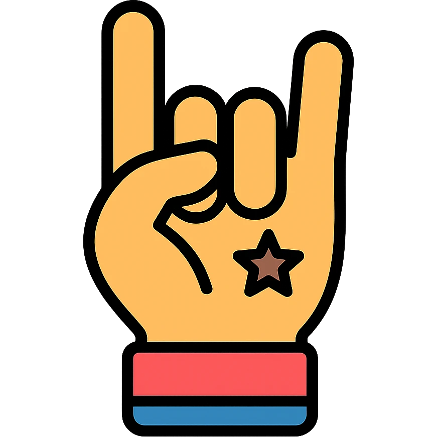 gangster hand gesture with tattoo color outline icon style emoji