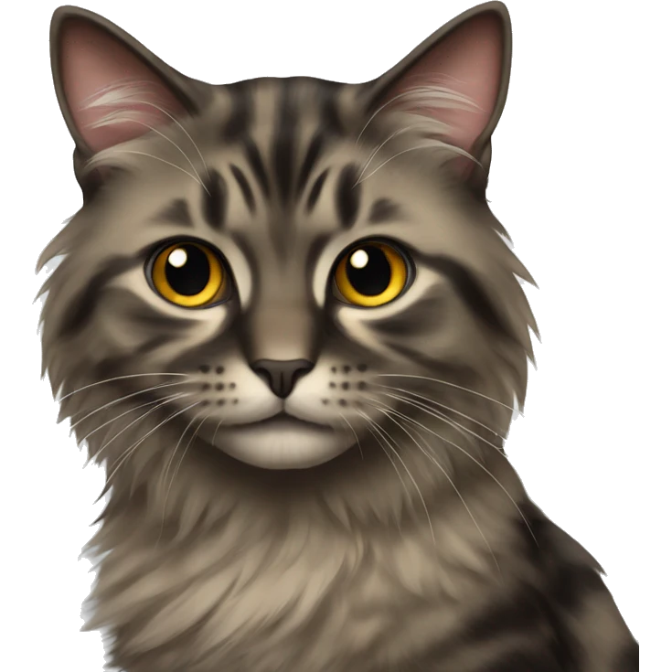 torty cat, domestic long hair emoji