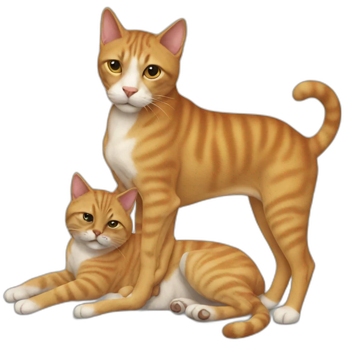 Cat on dog emoji