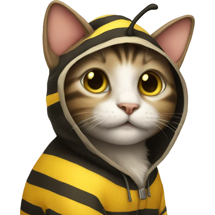 A cat in a bee costume  emoji