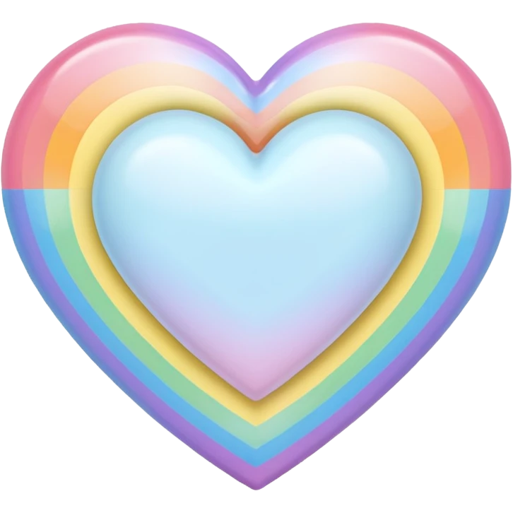 white heart with pastel rainbow fill emoji
