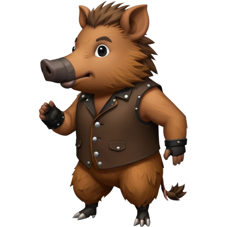 wild boar, punk hair, full body emoji