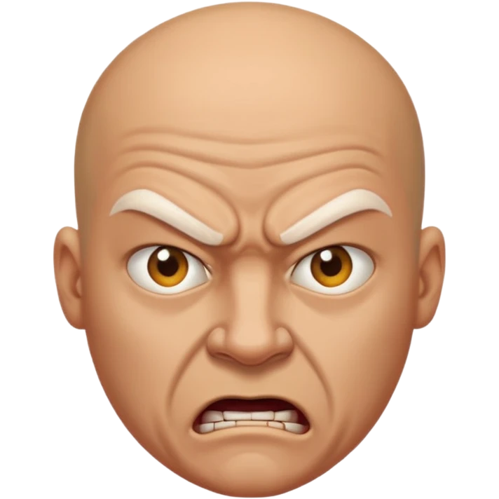 a portrait of angry bald man  emoji