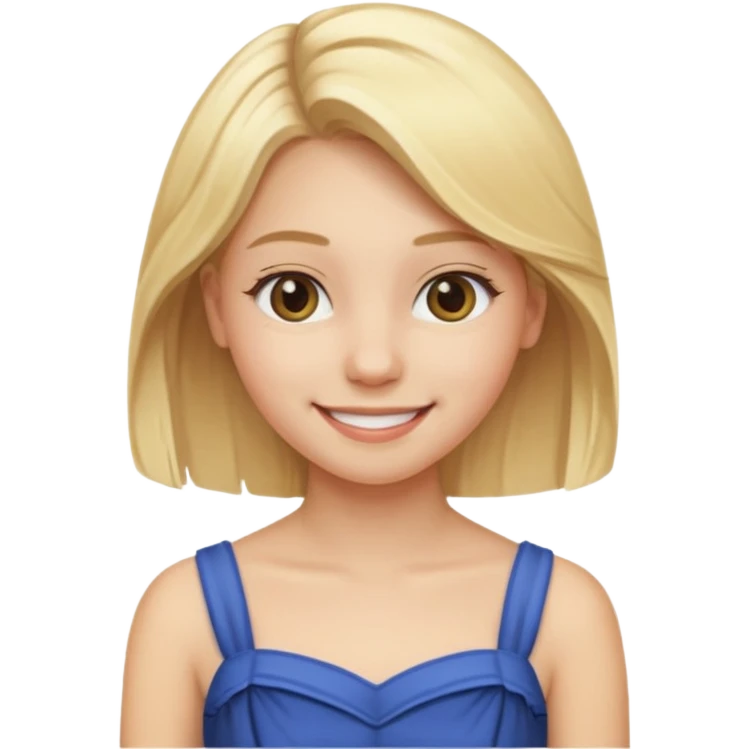 emoji of an 18-year-old young woman with blonde hair smiling emoji